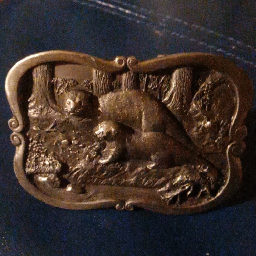 Vintage 1984 Bergamot Brass Works Belt Buckle.